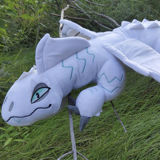 40in Aurora the White Tundra Dragon